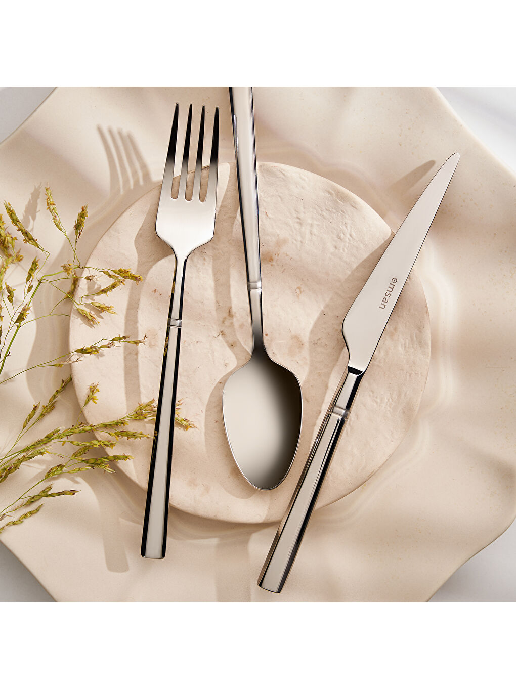 Gri Penta 18 Parça 6 Kişilik Tatlı Çatal Kaşık Bıçak Seti-6