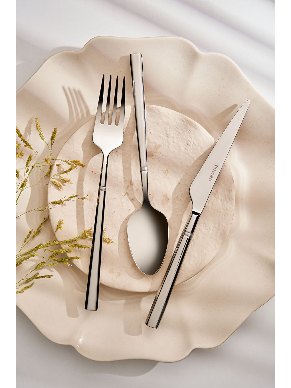 Gri Penta 18 Parça 6 Kişilik Tatlı Çatal Kaşık Bıçak Seti-7