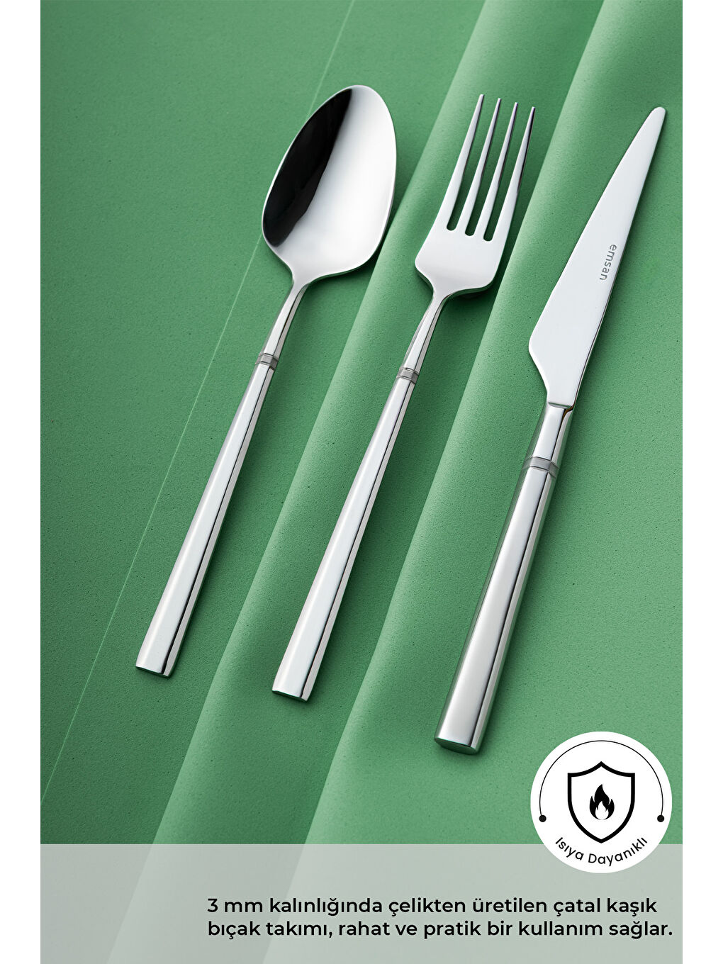 Gri Penta 18 Parça 6 Kişilik Çatal Kaşık Bıçak Takımı-3