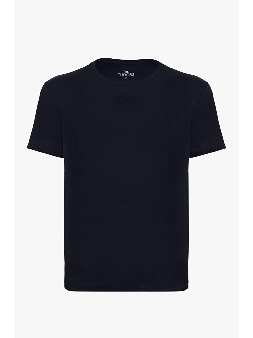 TUDORS Erkek Slim Fit Lacivert Bisiklet Yaka %100 Pamuk Dar Kesim Basic Tişört