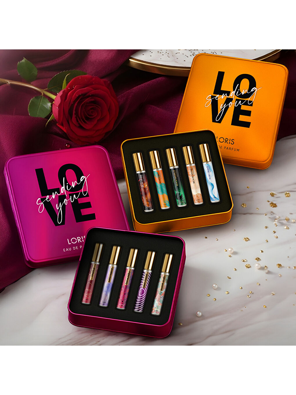Sevgililer Günü 5li Erkek Parfüm Seti – Turuncu-5