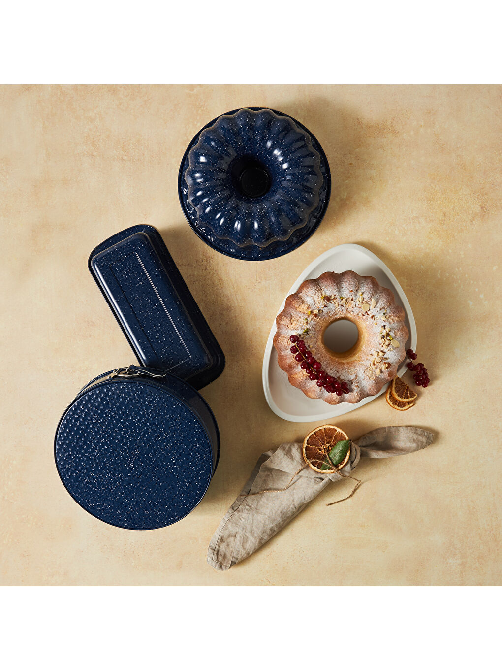 Lacivert Wellbake 3'lü Kek Kalıbı Seti-6