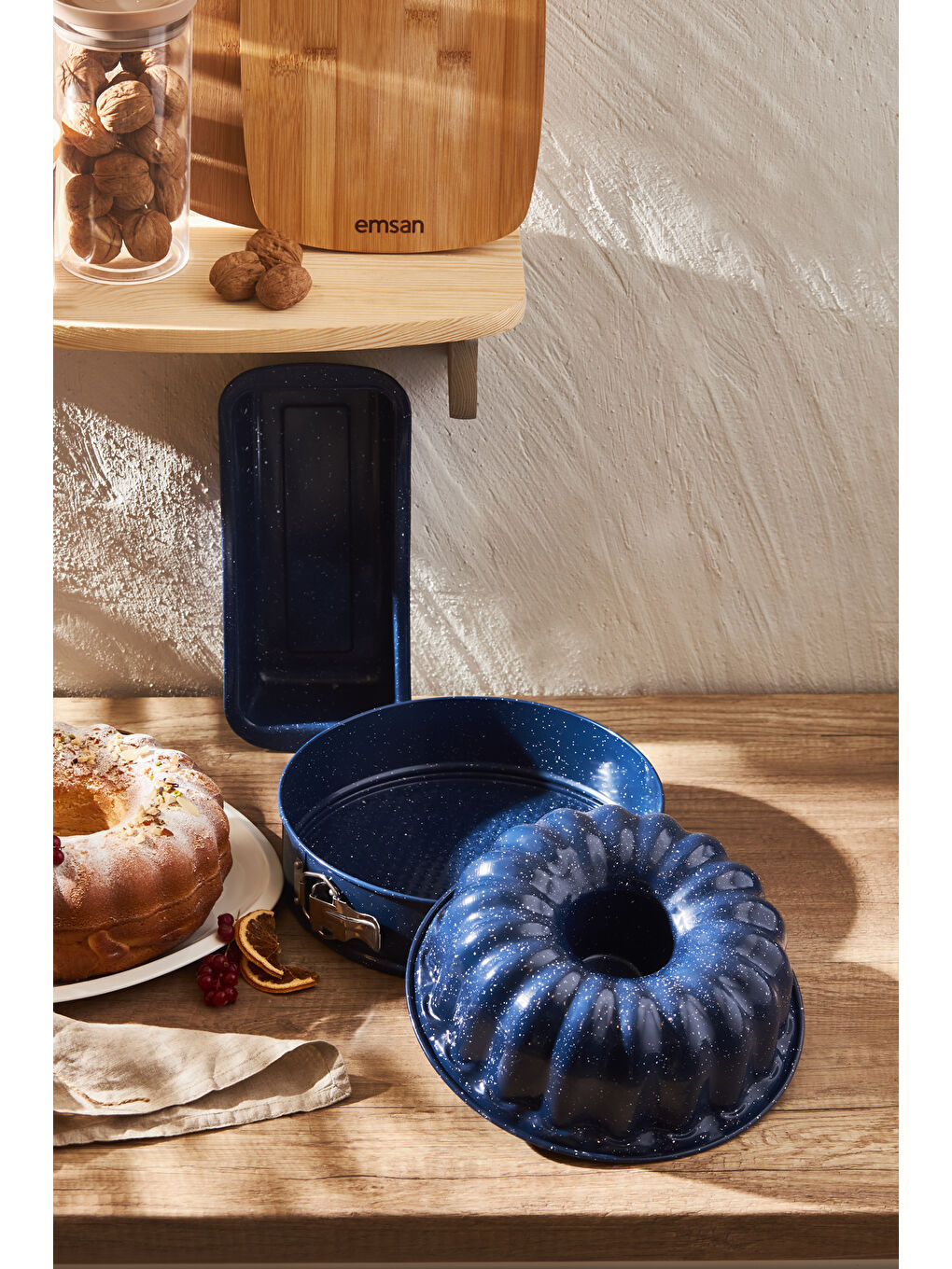 Lacivert Wellbake 3'lü Kek Kalıbı Seti-3