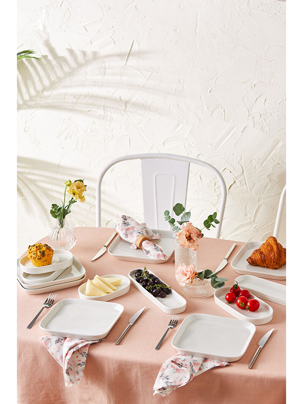 Yeni Mısra Porselen 12 Parça 6 Kişilik Kahvaltı Takımı Beyaz-7