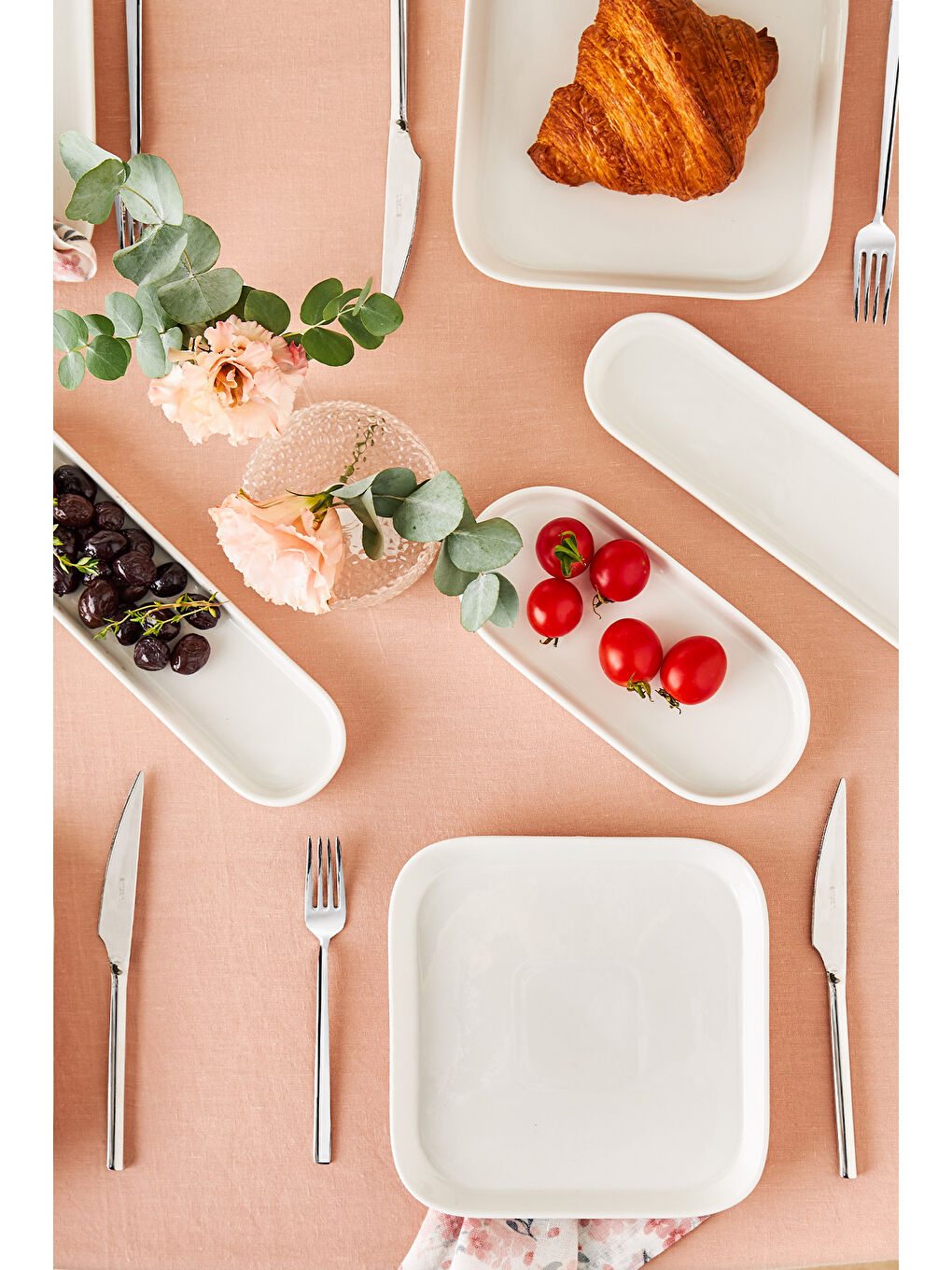 Yeni Mısra Porselen 12 Parça 6 Kişilik Kahvaltı Takımı Beyaz-8