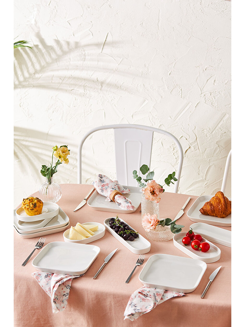 Yeni Mısra Porselen 12 Parça 6 Kişilik Kahvaltı Takımı Beyaz-1