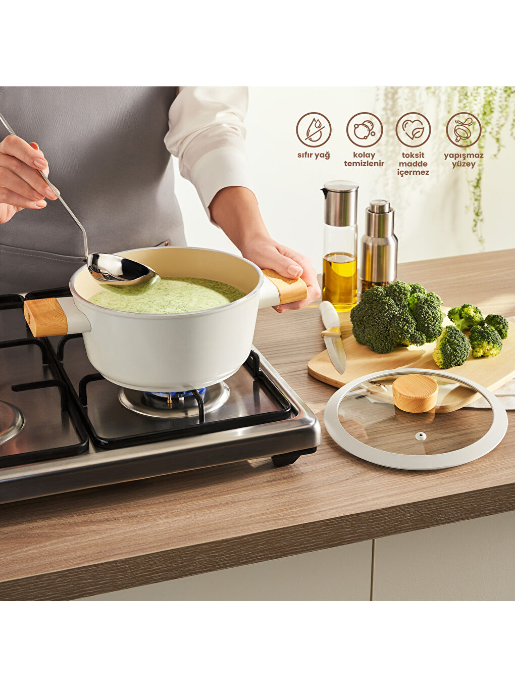 Beyaz Swiss Crystal Derin Tencere 16 cm-6