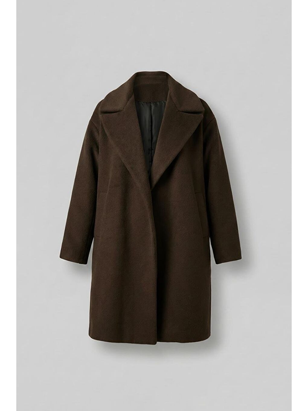 Kahverengi Erkek Oversize İtalyan Kaşe Kaban Kahve-4