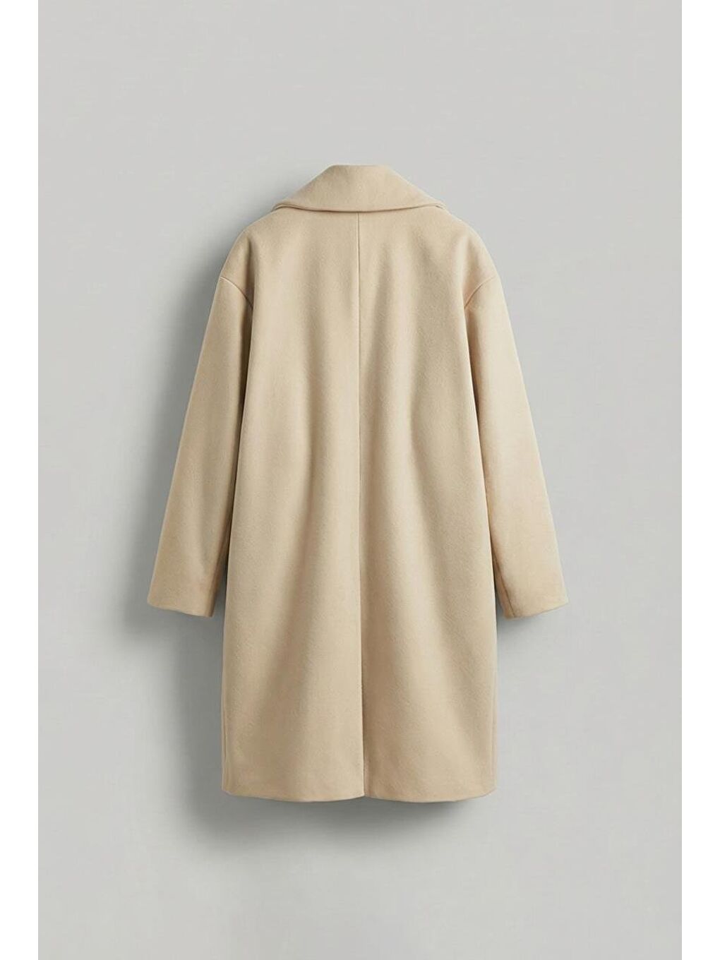 Erkek Oversize İtalyan Kaşe Kaban Bej-1