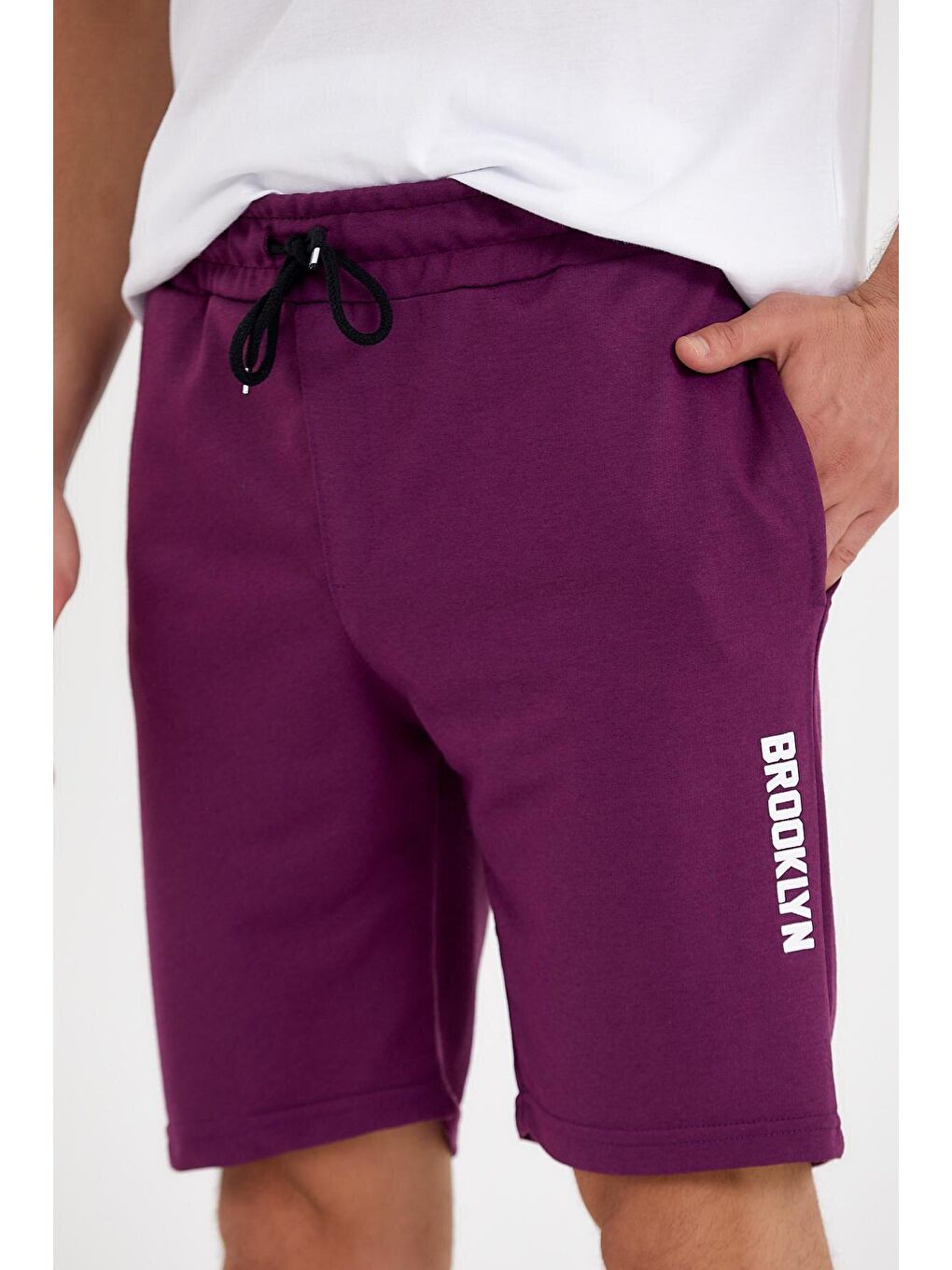 Bordo Regular Fit Brooklyn Baskılı Erkek Şort SPR 208-1