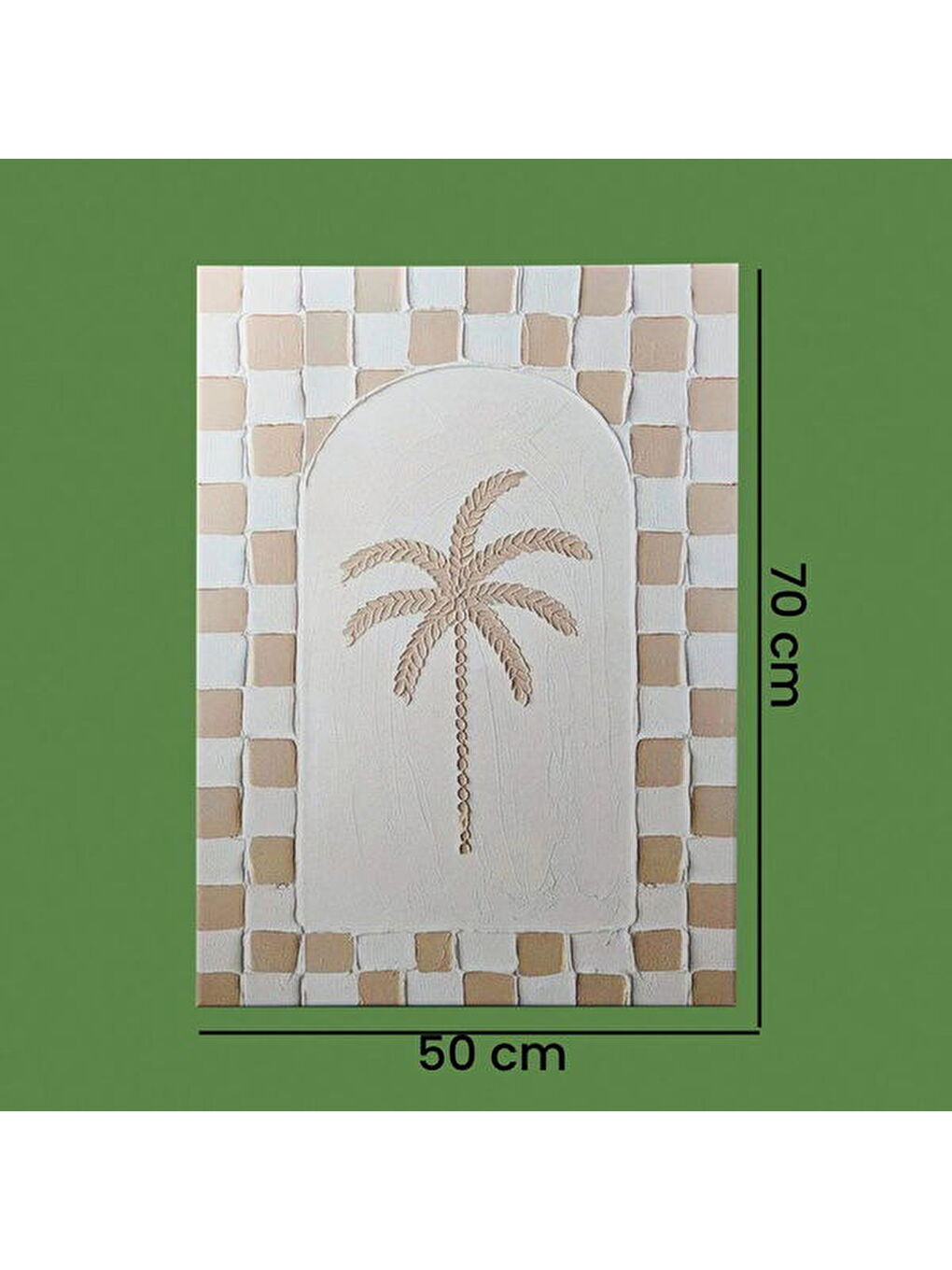 Deco Palm Breeze Kanvas Tablo - Beyaz / Bej - 50x70 cm-4