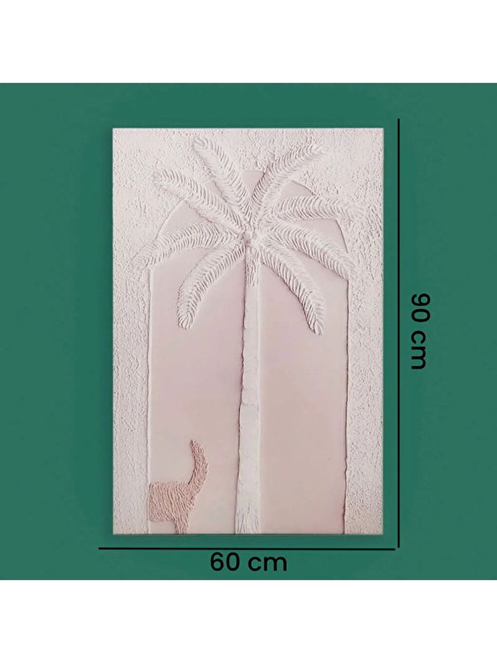 Ekru Deco Palm Breeze Kanvas Tablo - Krem - 90x60 cm-1