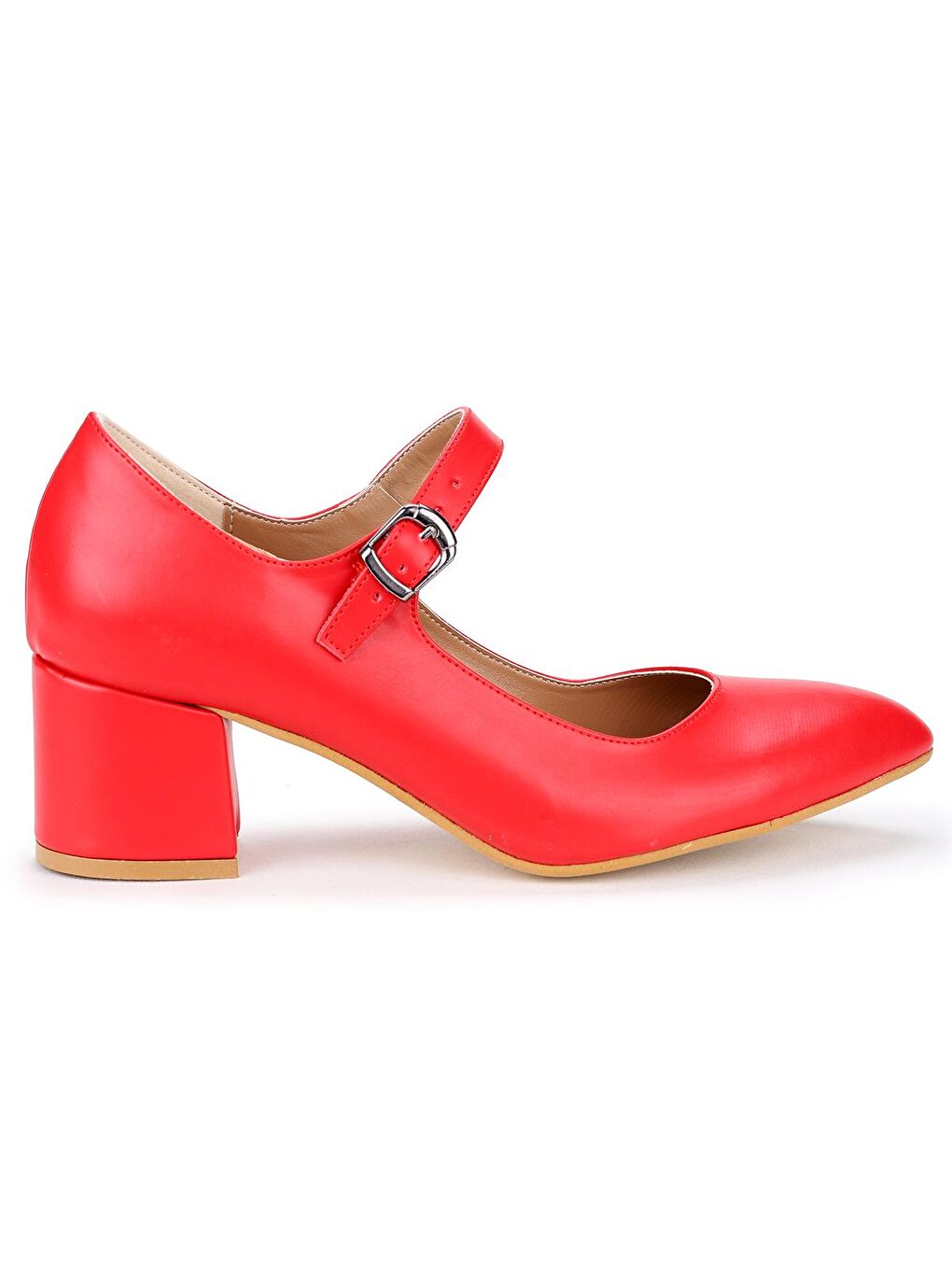 Kırmızı Cilt 5 Cm Topuklu Kadın Ayakkabı 97544-318-3