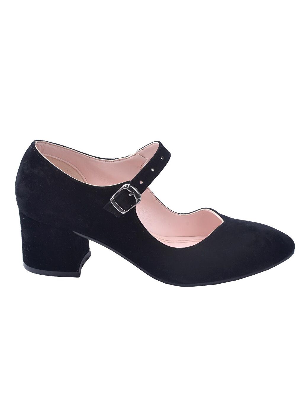 Siyah Süet 5 Cm Topuklu Kadın Ayakkabı 97544-318-2