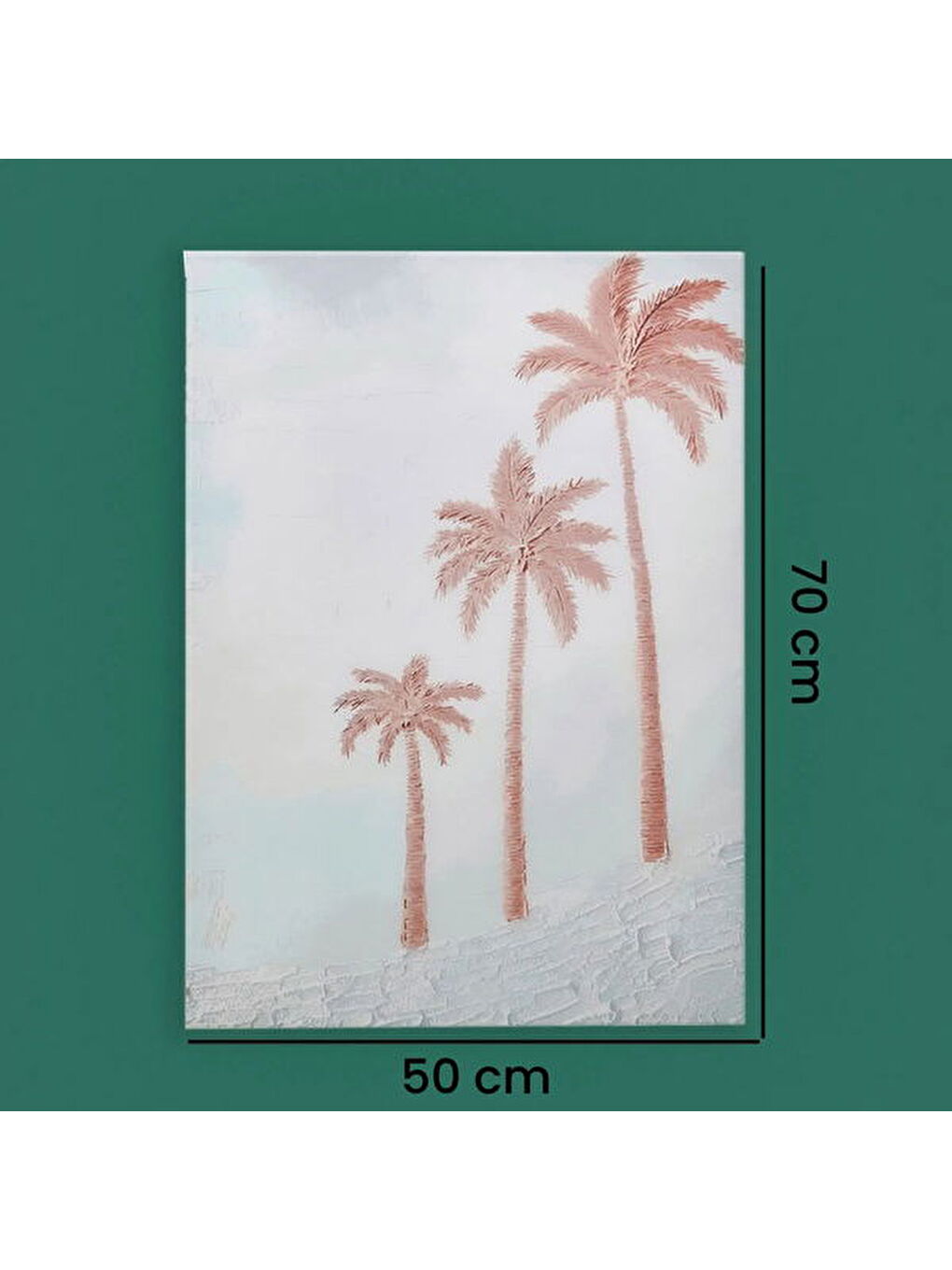 Deco Palm Breeze Kanvas Tablo - Bej - 50x70 cm-7