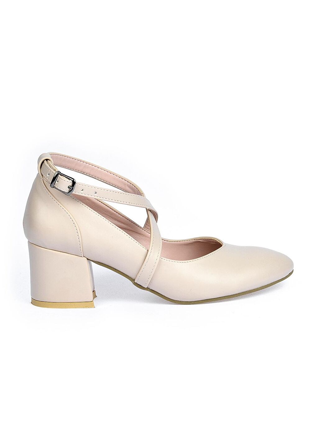 Bej Cilt 5 Cm Topuklu Kadın Ayakkabı 544-1121-2