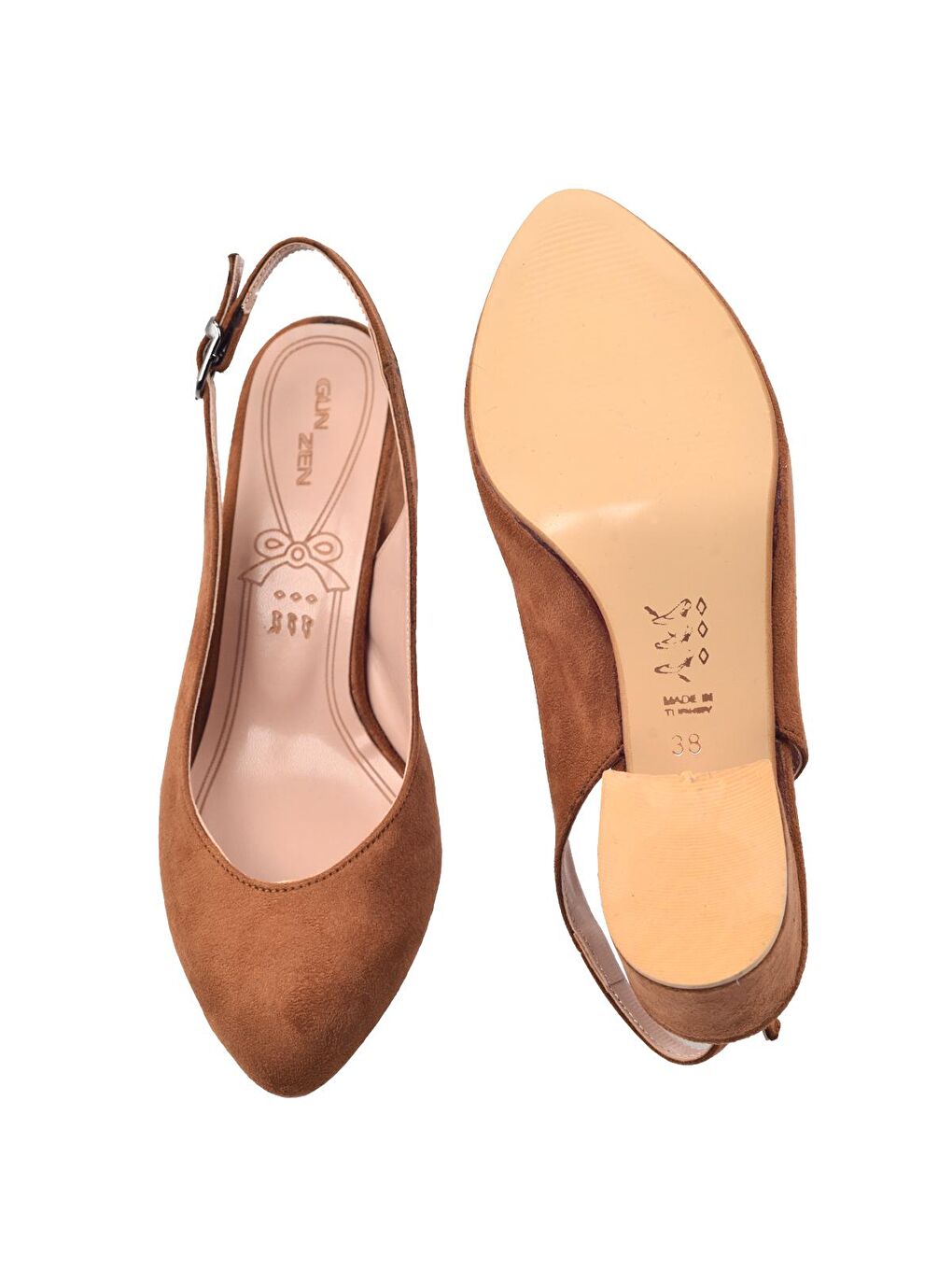 Kahverengi Süet 5 Cm Topuklu Kadın Ayakkabı 97544-307-4