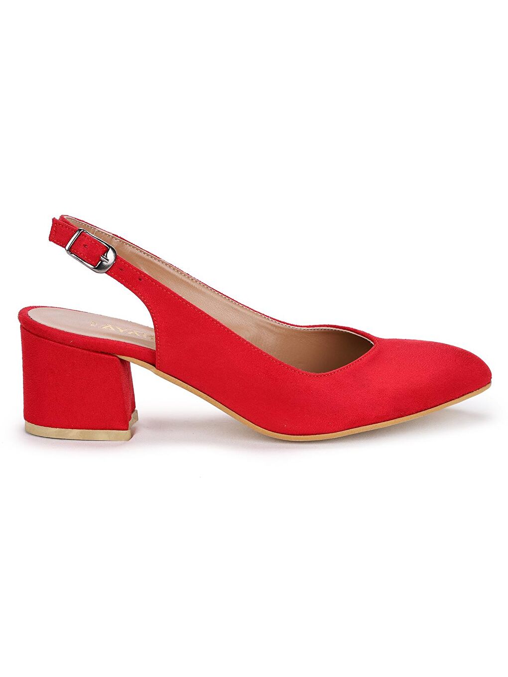 Kırmızı Süet 5 Cm Topuklu Kadın Ayakkabı 97544-307-3