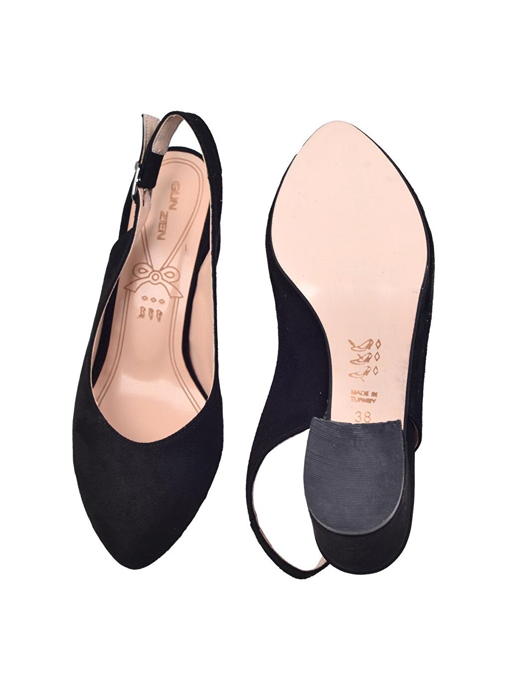 Siyah Süet 5 Cm Topuklu Kadın Ayakkabı 97544-307-4