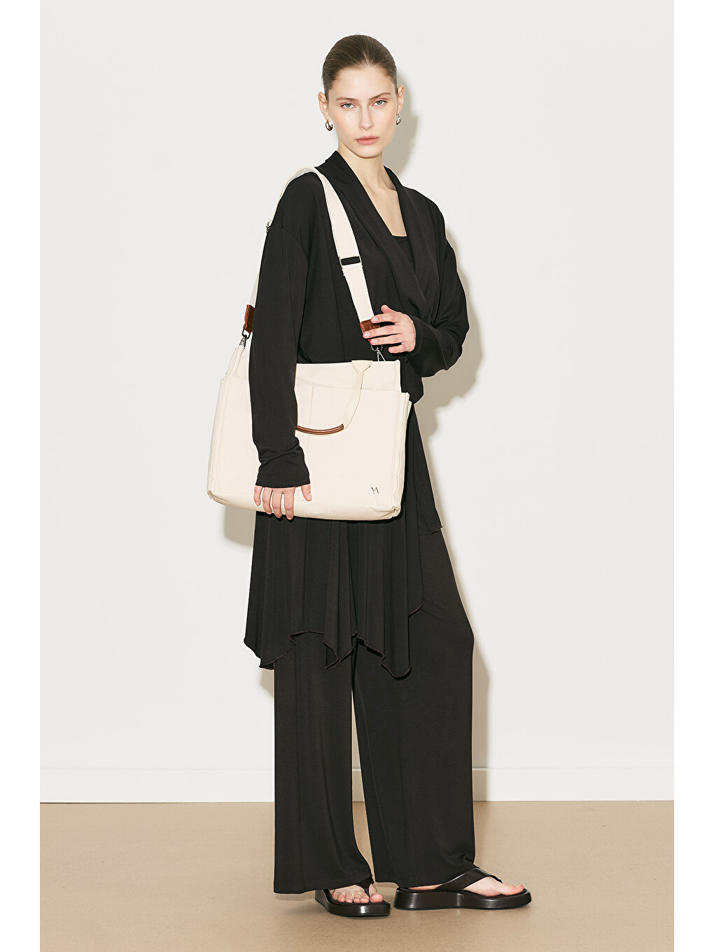 Bej Kanvas Everyday Bag Off Whıte-2