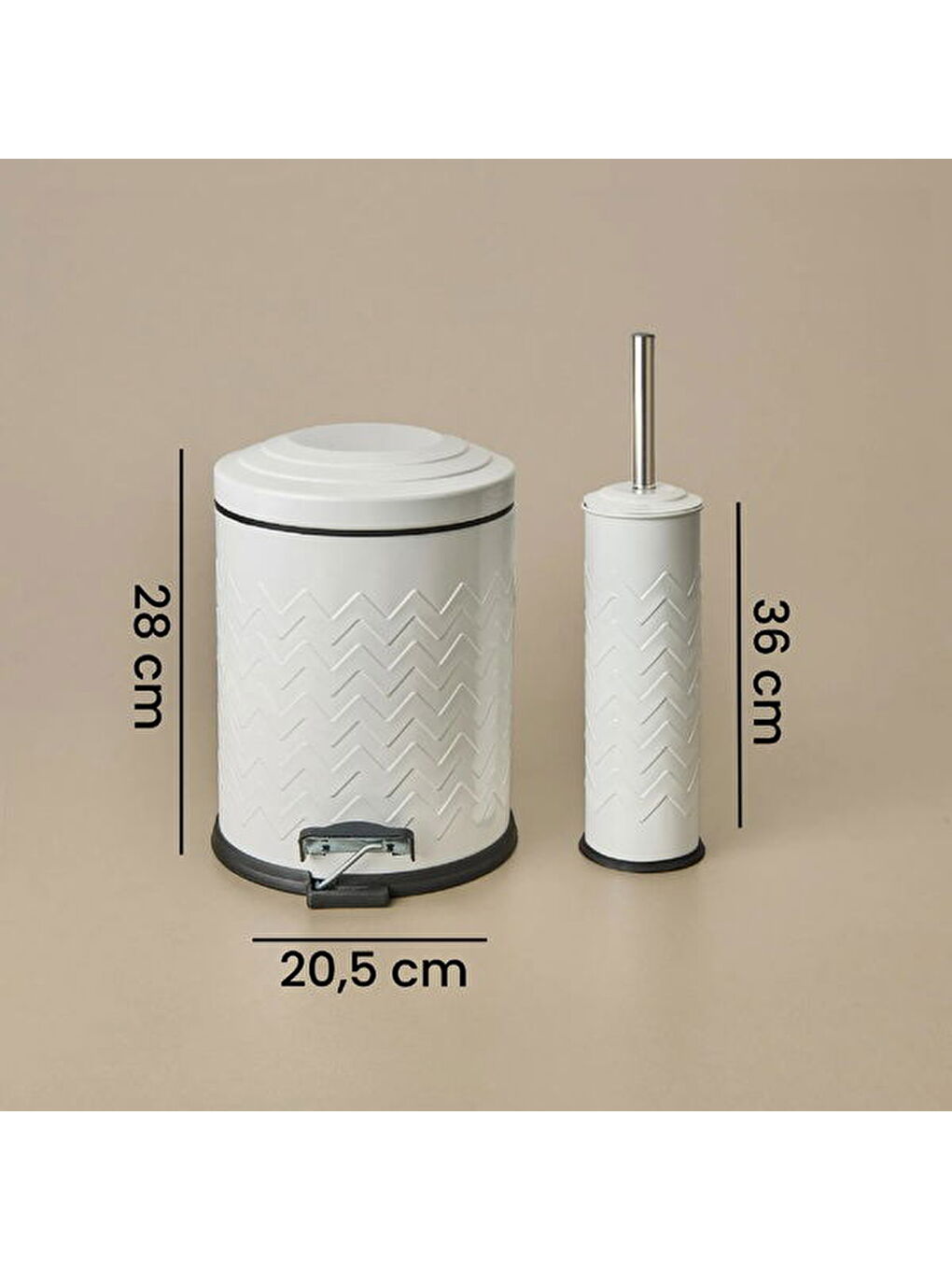 Bath Desenli 2'li Banyo Seti - Beyaz-4