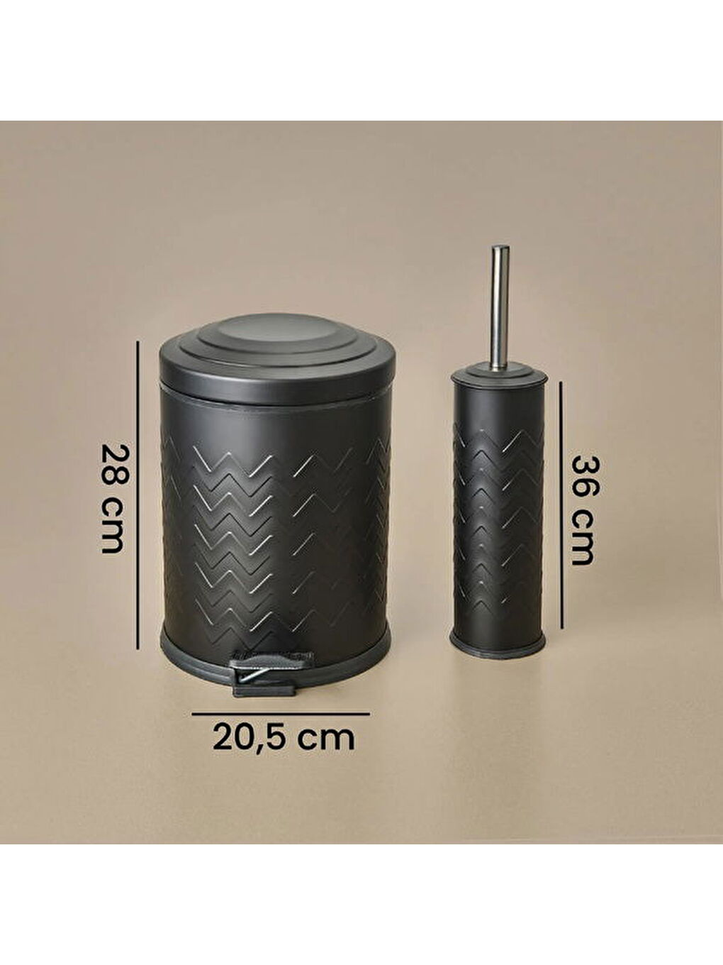 Bath Desenli 2'li Banyo Seti - Siyah-4