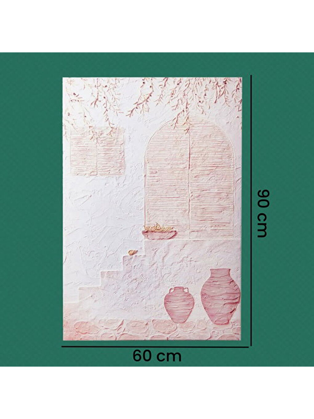 Deco Palm Breeze Kanvas Tablo - Bej - 90x60 cm-5