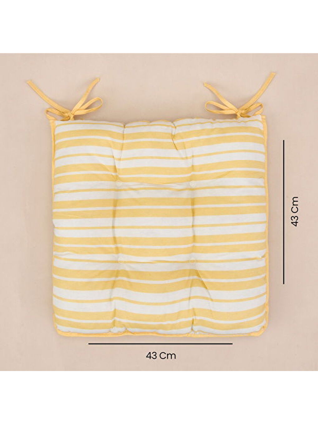 Lila Soft Lime Cello Sandalye Minderi - Ekru / Sarı - 43x43 cm-8