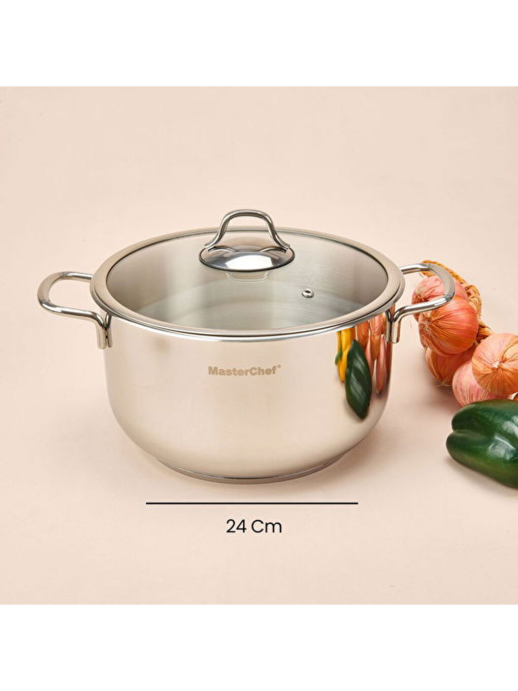 Paslanmaz Çelik Tencere - Gri - 24 cm-4