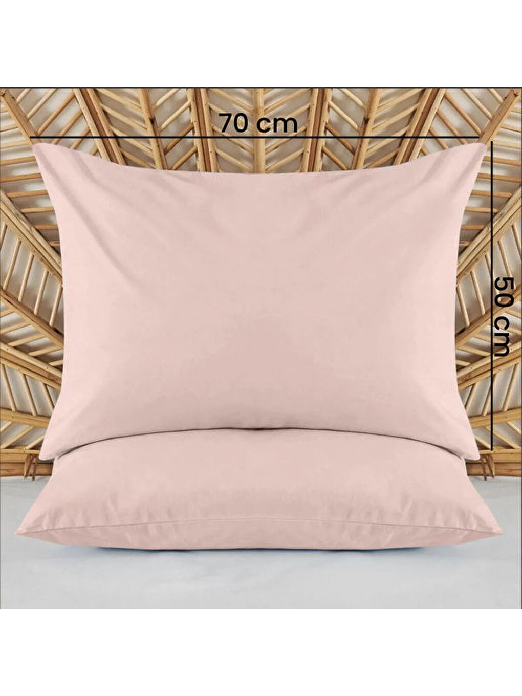 Pembe Soft Basic 2'li Yastık Kılıfı - Gülkurusu - 50x70 cm-3