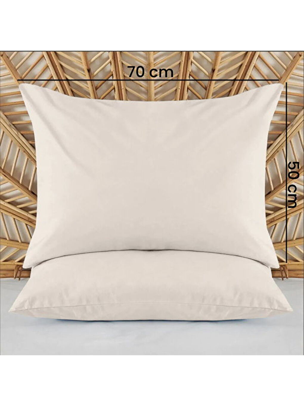 Soft Basic 2'li Yastık Kılıfı - Ekru - 50x70 cm-3