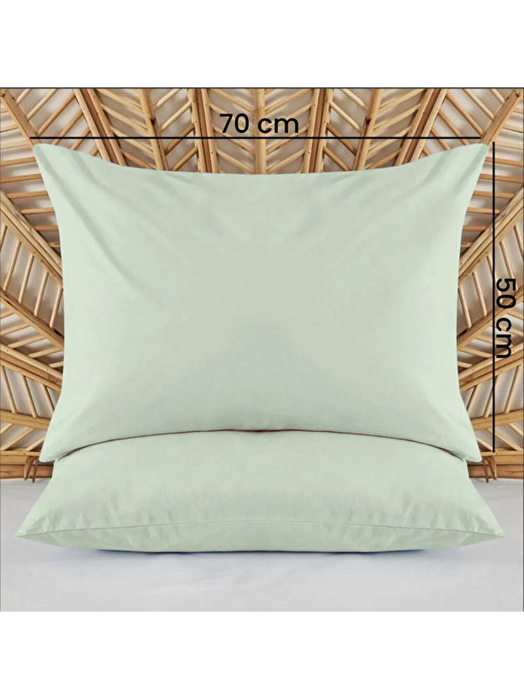 Soft Basic 2'li Yastık Kılıfı - Yeşil - 50x70 cm-3