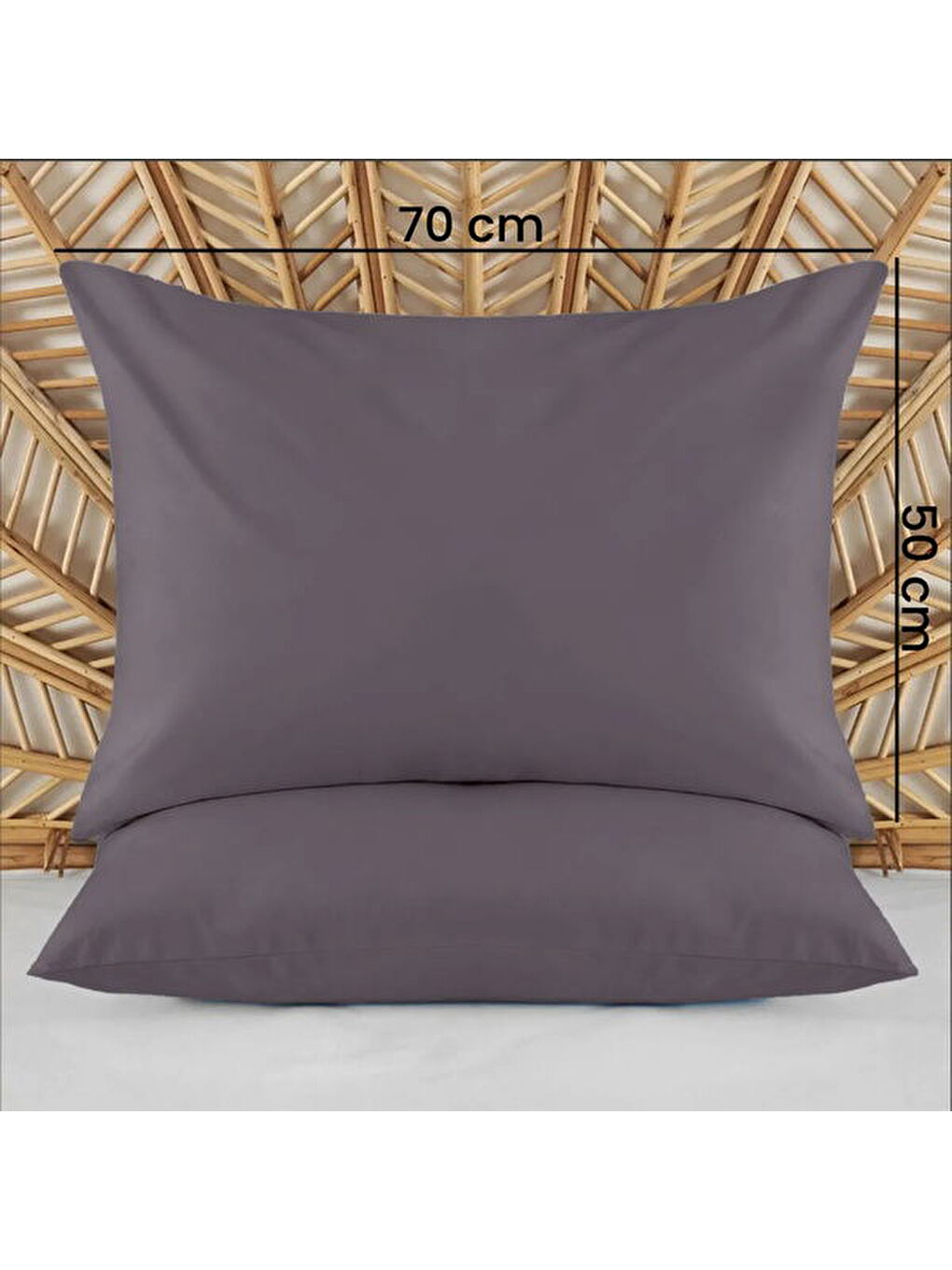 Soft Basic 2'li Yastık Kılıfı - Antrasit - 50x70 cm-3