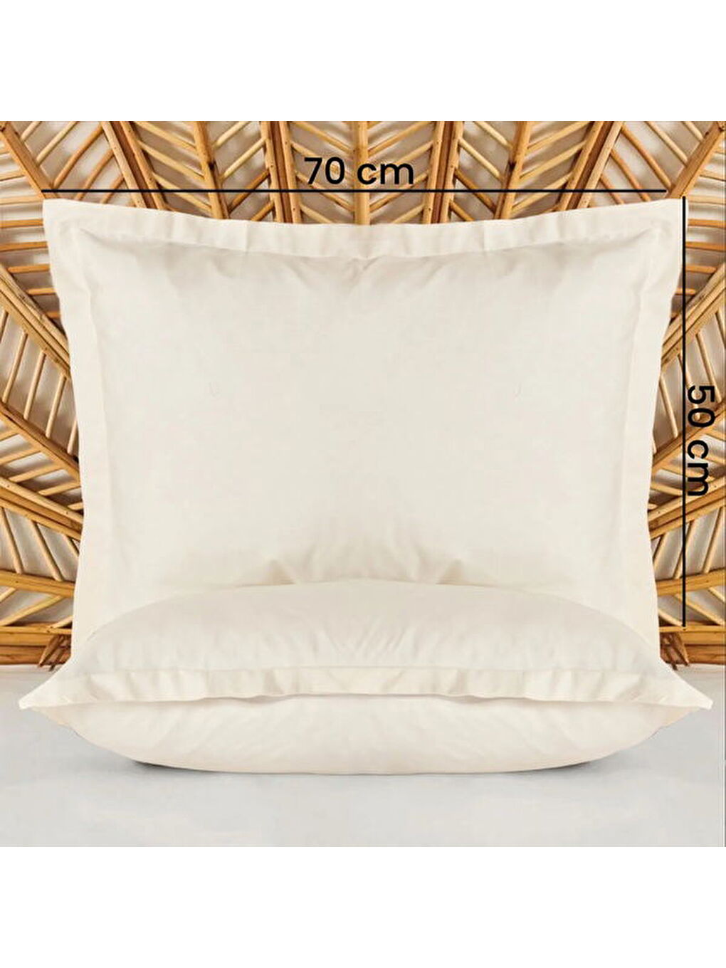 Soft Basic Oxford 2'li Yastık Kılıfı - Ekru - 50x70 cm-4