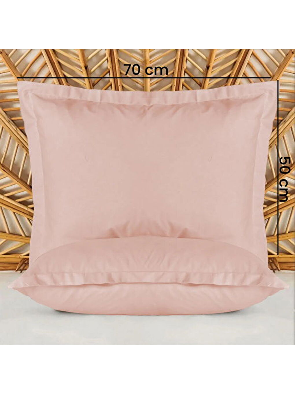 Pembe Soft Basic Oxford 2'li Yastık Kılıfı - Gülkurusu - 50x70 cm-4