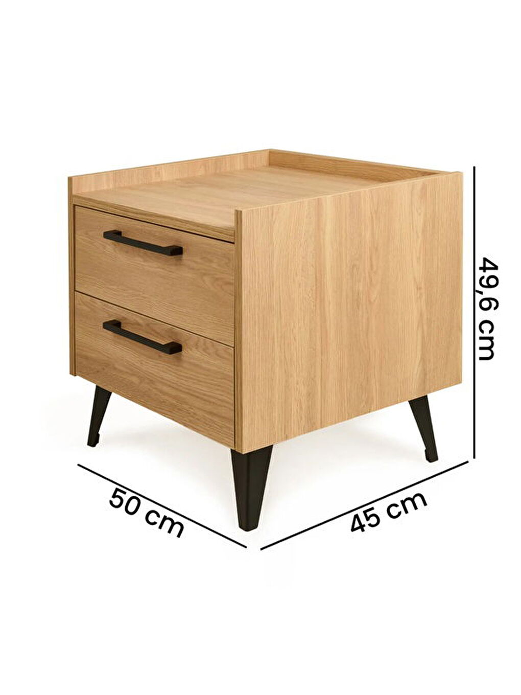 Ekru Charm 2 Çekmeceli Komodin - Ebru - 50 cm-5