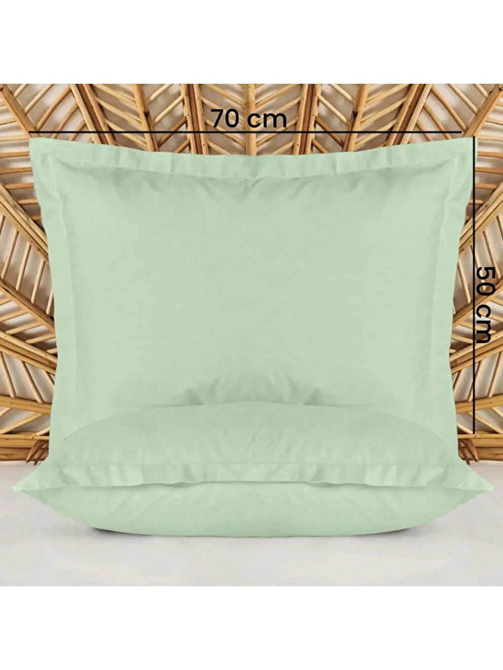 Soft Basic Oxford 2'li Yastık Kılıfı - Yeşil - 50x70 cm-5