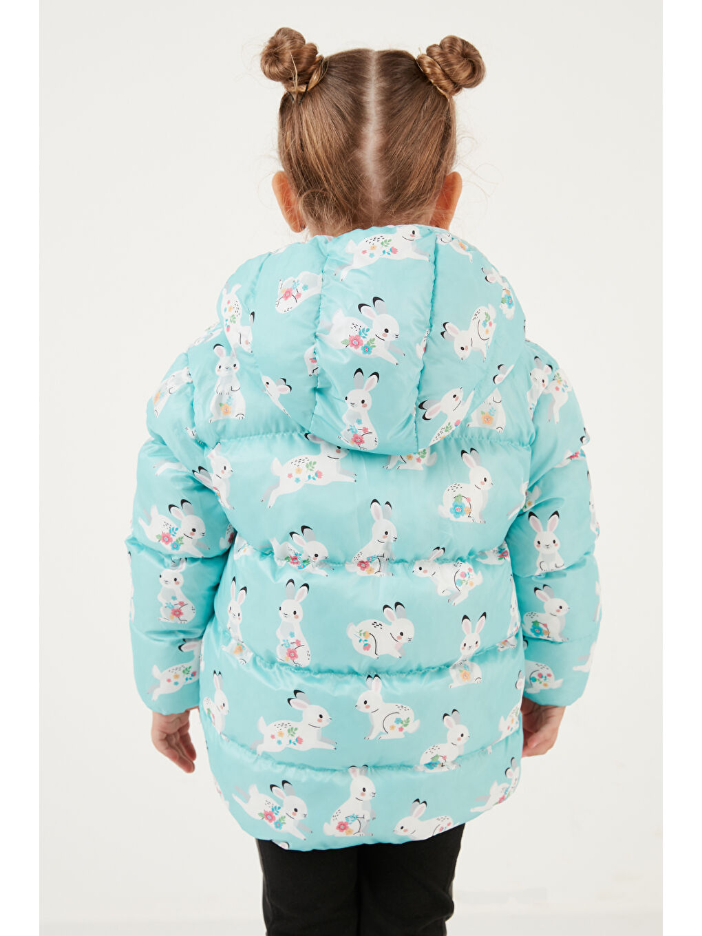 Yeşil Ekstra Dolgulu İçi Yumuşak Polarlı Kapüşonlu Şişme Mont 5763007-5