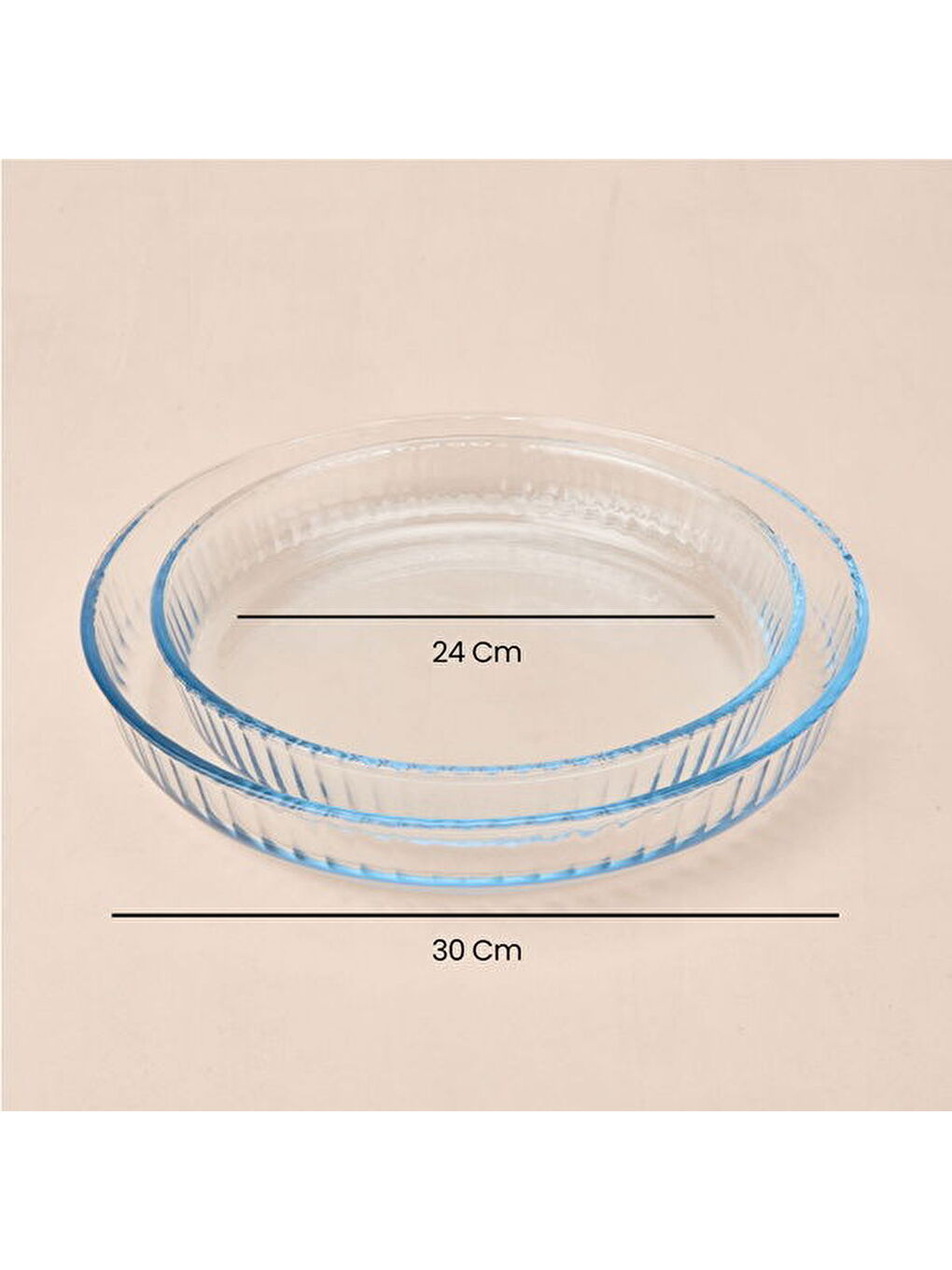 Renksiz Twin 2'li Yuvarlak Cam Fırın Kabı - Şeffaf-3