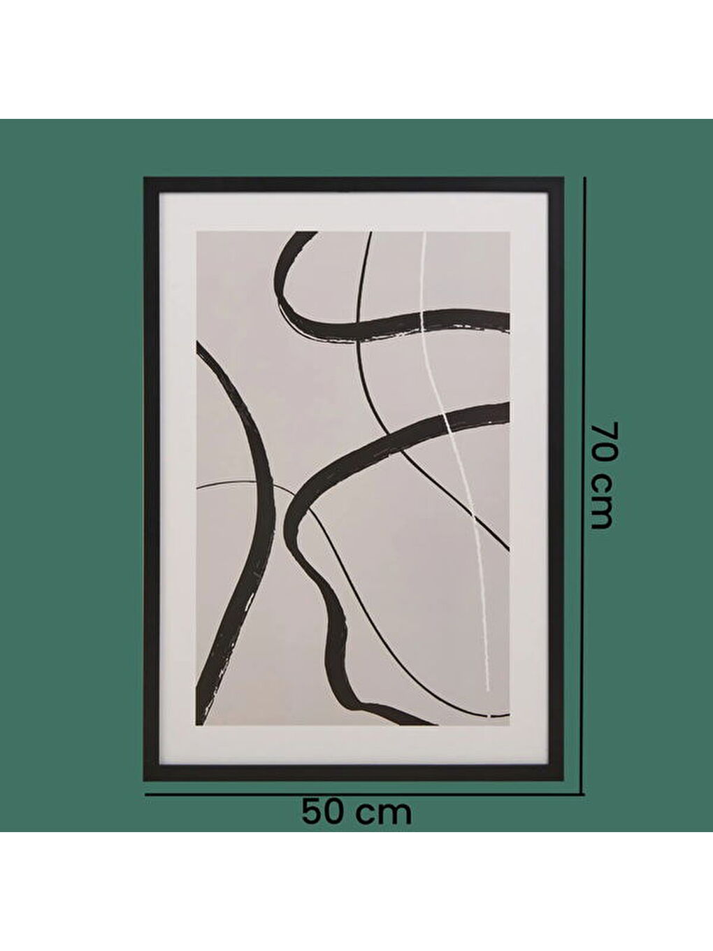 Siyah Deco Elegant Curves Tablo - 50x70 cm-2
