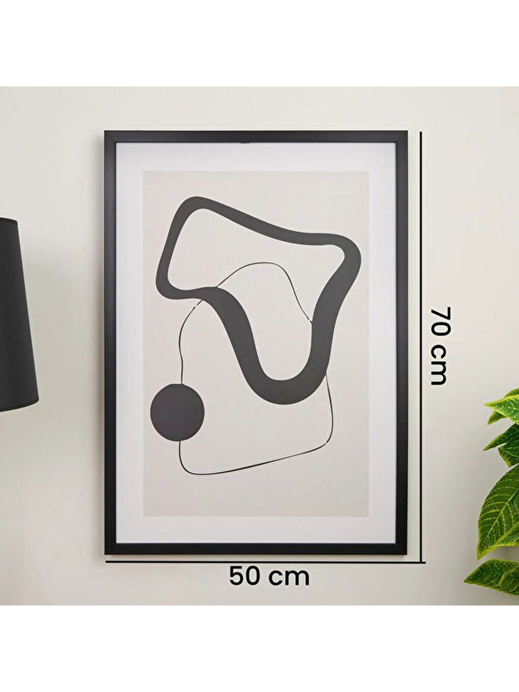 Siyah Deco Elegant Curves Tablo - 50x70 cm-3