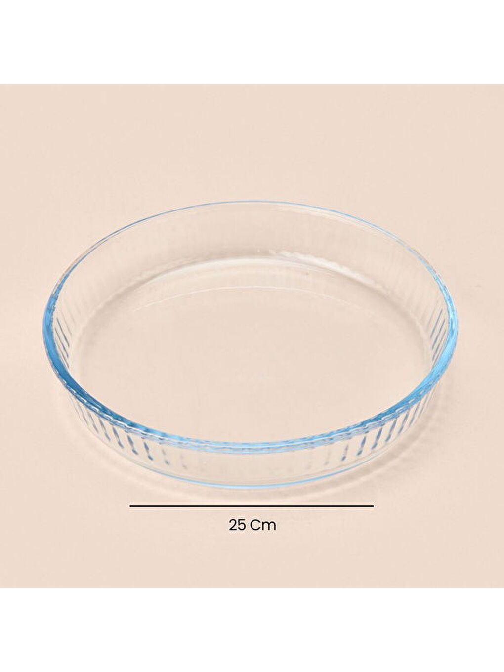 Renksiz Twin Yuvarlak Petekli Cam Fırın Kabı - Şeffaf - 25 cm-1