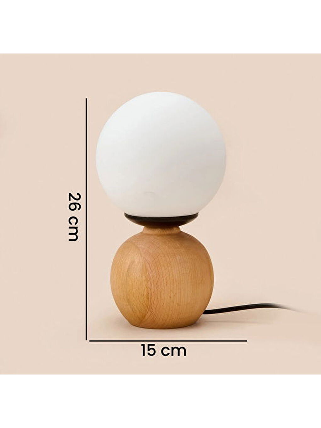 Kahverengi Lighting Opal Cam Top Abajur - Natürel / Beyaz - 26x15x15 cm-4