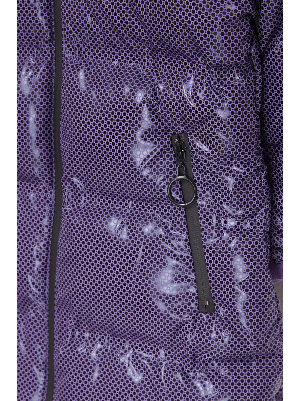 Kız Çocuk Altıgen Desenli Lila Şişme Mont 17662-2