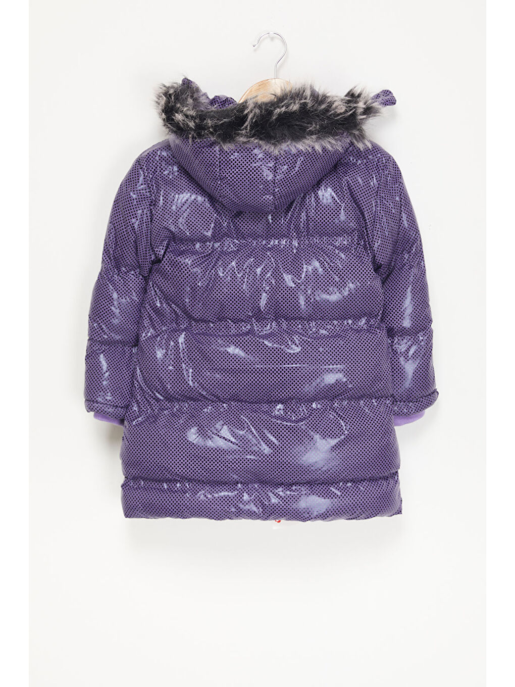 Kız Çocuk Altıgen Desenli Lila Şişme Mont 17662-3