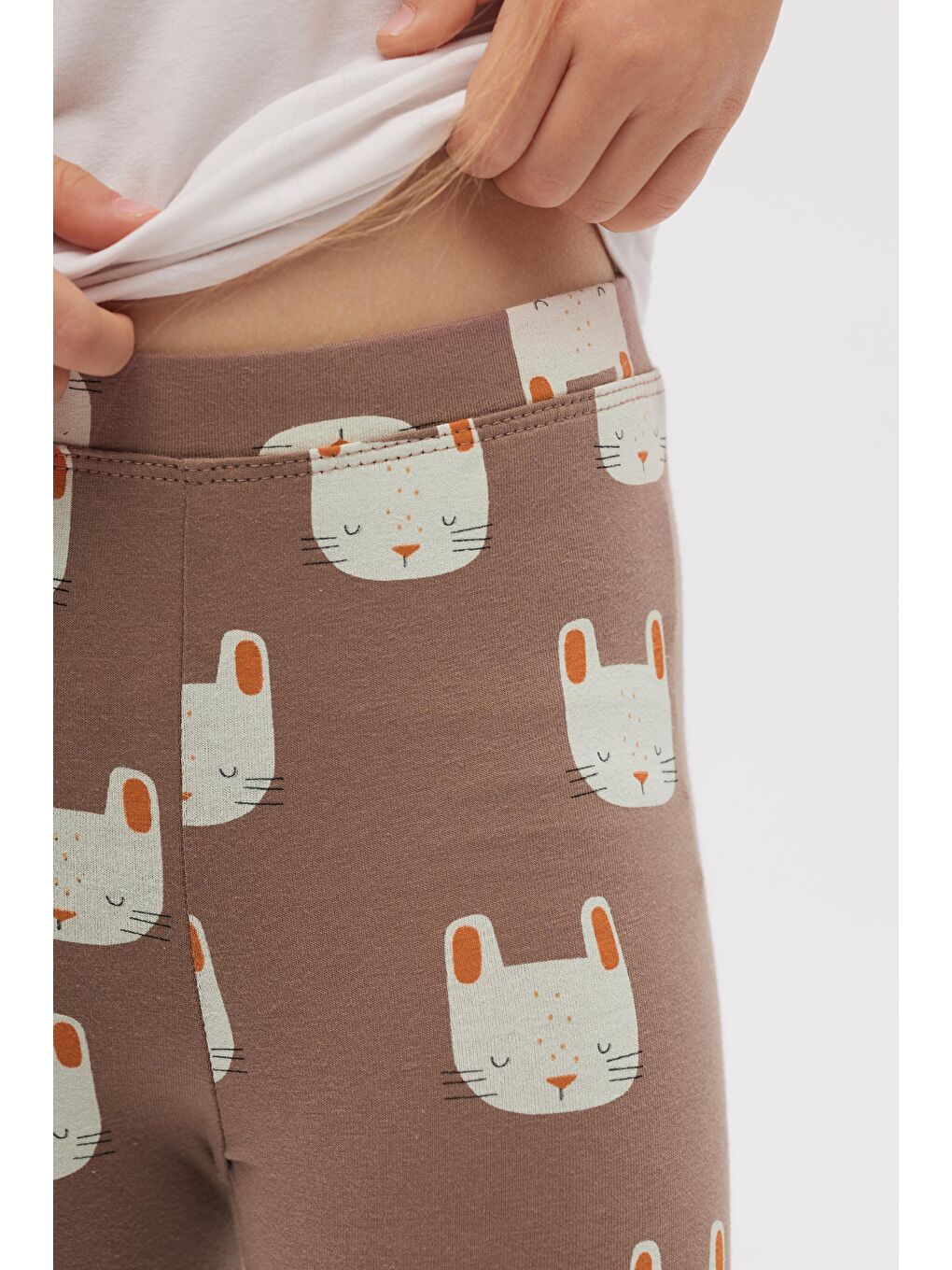 Karışık Kız Çocuk Sleepy Bunny Desen Tayt-5