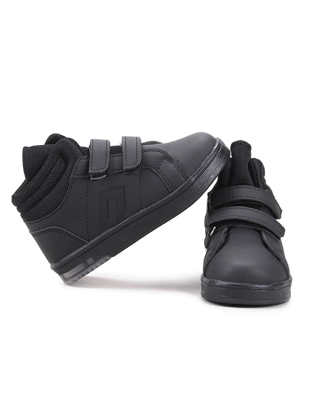 Siyah Pkmn Boğazlı Cırtlı Işıklı Kız/Erkek Çocuk Spor Bot Ayakkabı-1