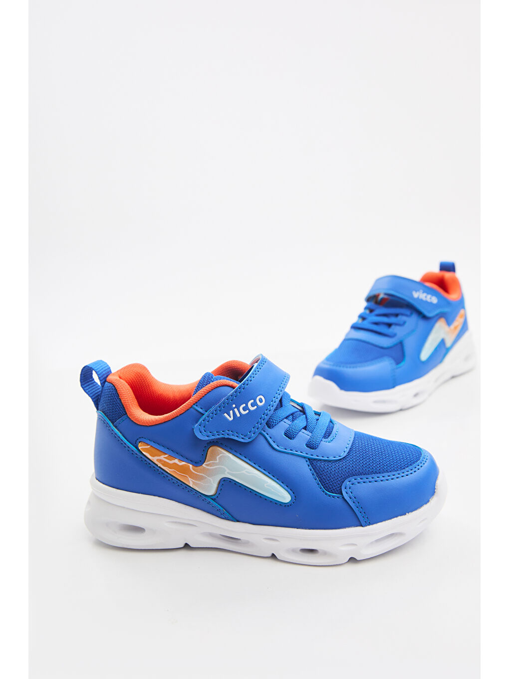 Fash Işıklı Erkek Çocuk Saks Mavi Spor Ayakkabı-6