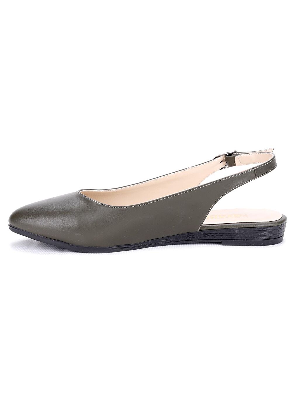 Yeşil Cilt Günlük Kemerli Kadın Babet 1920.115-4