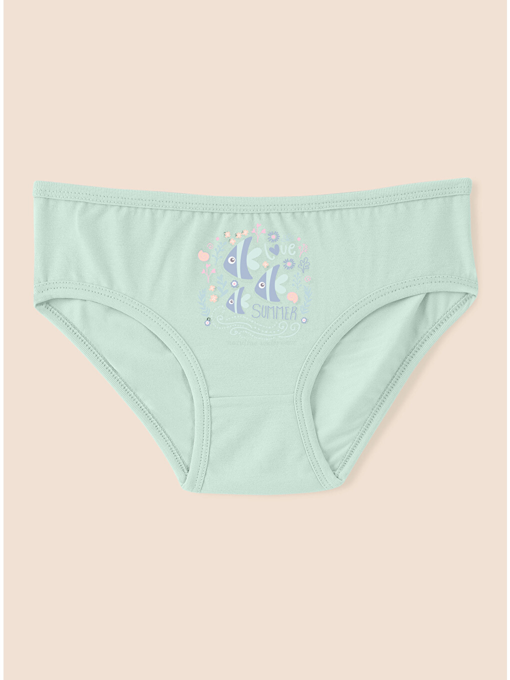 Pembe Kız Çocuk Organik Pamuklu Elastanlı Külot Summer 3'lü Paket-5